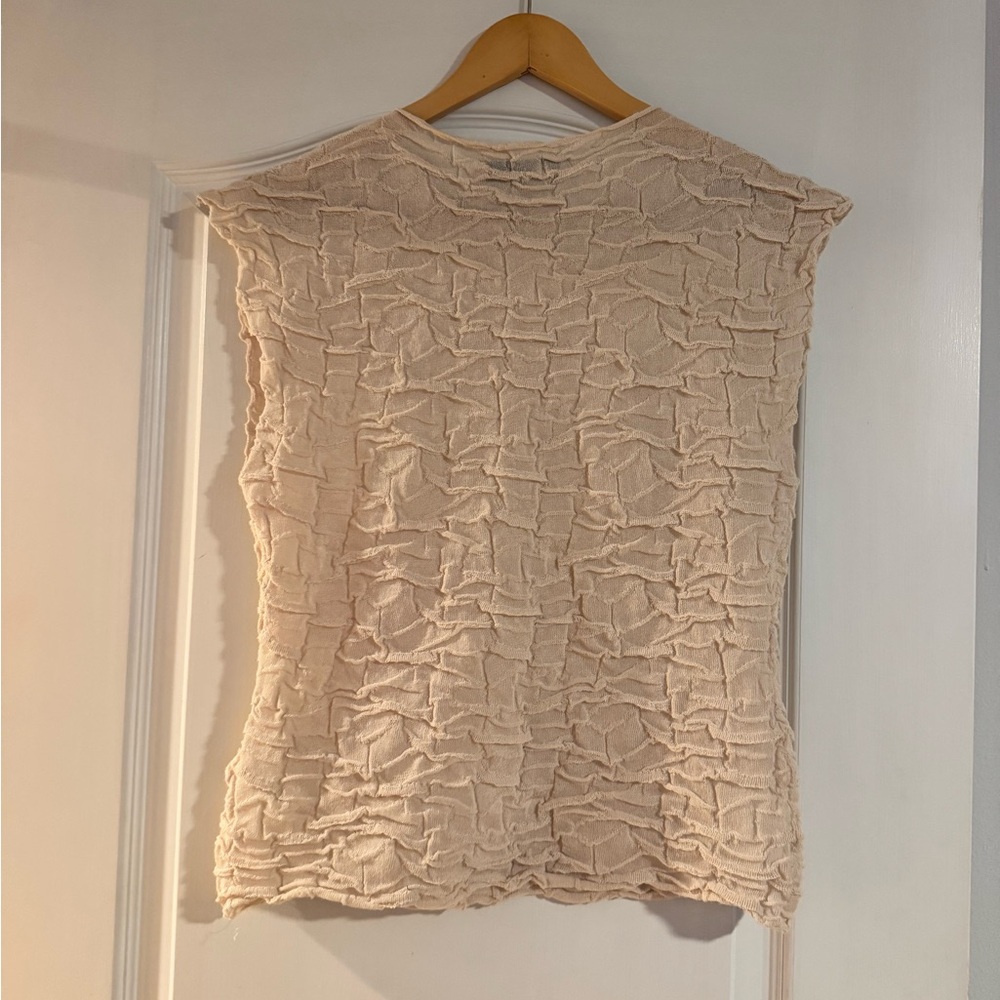 Zara Beige Textured Sleeveless Top - Picture 3 of 3